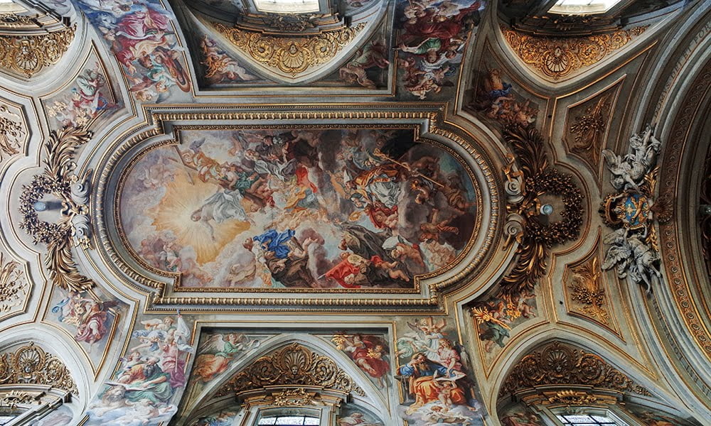illusionistic baroque ceiling living room