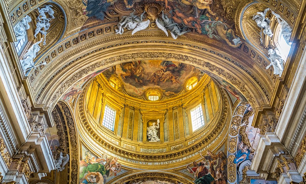 illusionistic baroque ceiling living room